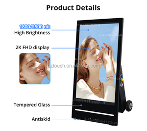 43 inch ngoài trời không thấm nước Android có thể gập lại quảng cáo di động pin Powered kỹ thuật số biển <span class=keywords><strong>LCD</strong></span> Áp phích Màn hình hiển thị - Product Image 5
