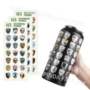 Botella de agua del Parque Nacional Beber Frasco personalizado Vacío de acero inoxidable Doble pared 32oz Gimnasio Botella de agua caliente con pegatinas - Product Image 2