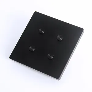 Luxury Fashion Black color CNC metal panel push button 4 gang smart 12V DC dry contact wall switch