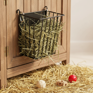 Comedero de Heno para Cobayas con Marco de Metal JH-Mech, Accesorios para Jaulas de Conejos y Chinchillas, Comedero de Acero para Conejos - Product Image 1