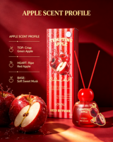 Diffuseur de parfum LOVALI 100ml à la pomme irrésistible, flacon en verre rouge de luxe, écologique, parfum fruité longue durée, parfum d'ambiance pour la maison