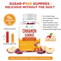 Kangherb Vente en gros Marque privée Complément alimentaire naturel en capsules de cannelle Stabilise et améliore le métabolisme 60 Gummies à la cannelle