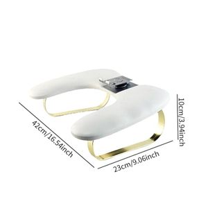 Sang trọng chuyên nghiệp hai tay hình chữ U móng tay Gối mềm PU làm móng tay đệm có thể tháo rời khung nhựa di động cánh tay phần còn lại - Product Image 2