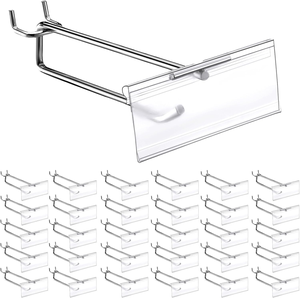 Kích thước tùy chỉnh bán buôn đen kim loại <span class=keywords><strong>PEG</strong></span> Board <span class=keywords><strong>Hooks</strong></span> với rõ ràng nhựa giữ nhãn - Product Image 6