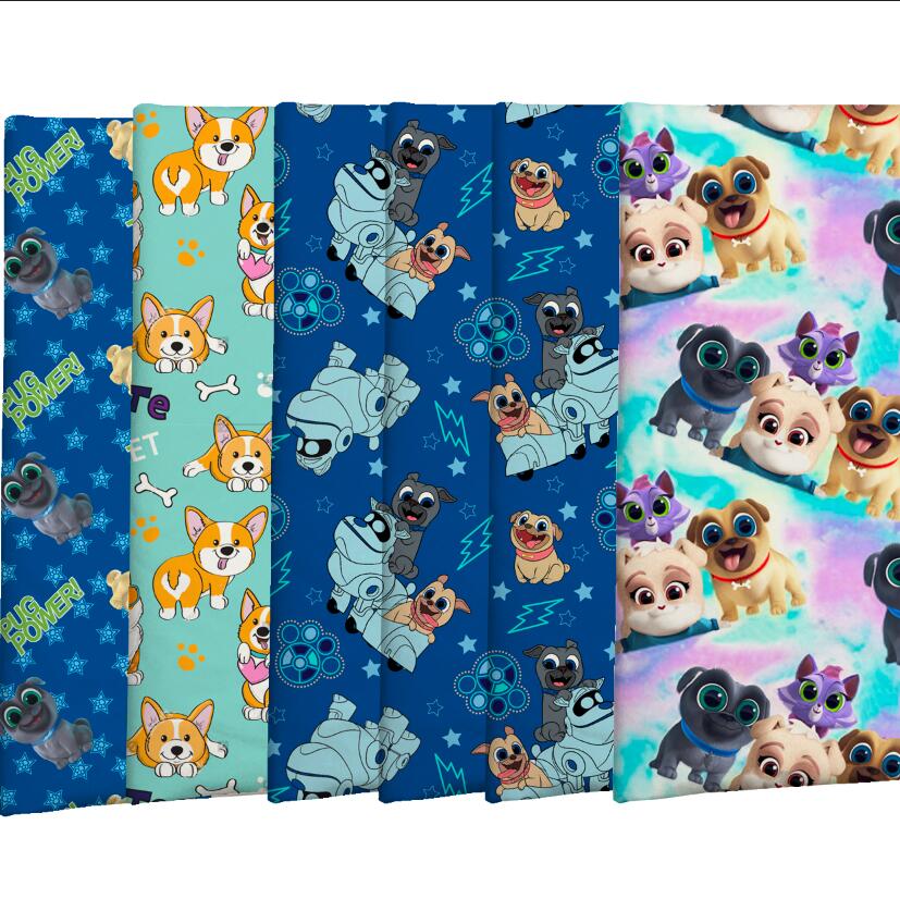 Hot Sell Dog Cartoon Design Custom Digital Printed the Bamboo Fiber Fabric for Cloth