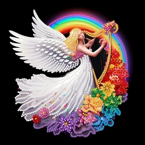 Xixi 30*30CM Kit de Peinture Diamant DIY Princesse Sirène Décoration Maison Personnalisée Forme Spéciale Perles Rondes Style Dessin Animé - Product Image 4