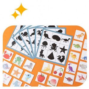 Animal Fruit Shape Pairing Game Educational Memory Card Toy Toddlers <b>Shadow</b> Matching Cards Wood Blocks - Product Image 6