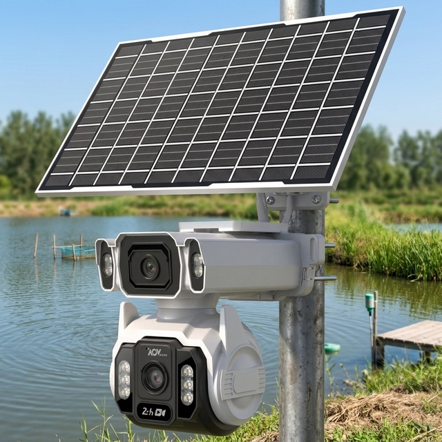 Solar Camera Dual Lens 4G LTE Outdoor Security Camera 4MP  Two-Way Audio Night Vision Human Motion Tracking Built-in
