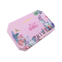 Boîte cadeau magnétique personnalisée avec logo imprimé pour l'annonce de naissance d'un bébé fille ou garçon, bleu ou rose, vêtements de naissance, coffret cadeau pour la fête de naissance d'un nouveau-né