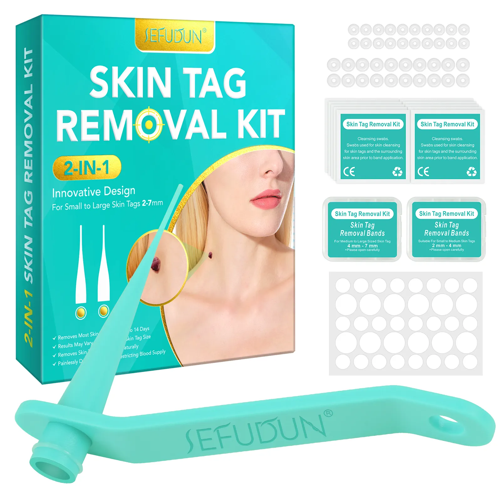 Hot Sale Fast Effective 2 In 1 Skin Tag and Mole Remover Pen Kit for Small to Large Skin Tags 2-7mm