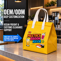 Sac isotherme non tissé pour sushis avec doublure en aluminium, impression personnalisée pour plats japonais, boissons et commandes de restaurant
