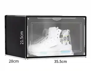 カスタムホームPPプラスチック持続可能な包装透明透明収納スニーカー靴ホルダー棚ボックスバルク用
