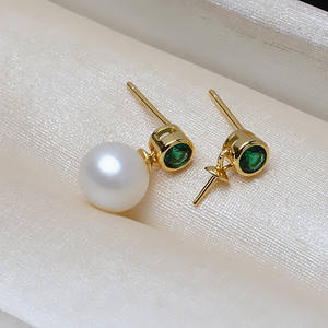 Ensemble de pendentifs et de boucles d'oreilles en argent S925, style nid d'oiseau, perles, accessoires de bricolage, plateau vide semi-fini 1318 - Product Image 3