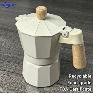 Cafetière à gaz manuelle de couleur personnalisée, 3 tasses, 6 tasses, Moka italienne, expresso avec poignée en bois - Product Image 4