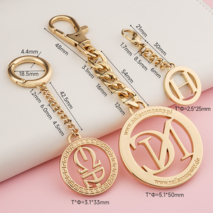 Customize Gold Metal Bag Charm with <strong>Snap</strong> <strong>Hook</strong> for Handbags - Product Image 5