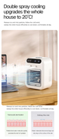Ventilateur rafraîchisseur d'air portable ABS Mini, humidificateur à brume froide à remplissage par le haut, climatiseur à refroidissement rapide pour bureau