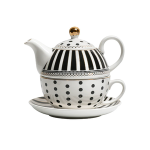 Ensemble tasse à café et soucoupe créatif nordique ensemble de thé de l'après-midi en céramique minimaliste moderne - Product Image 2