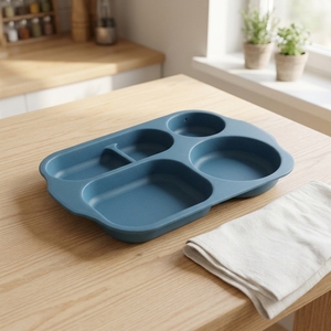 Ensemble de boîtes à lunch Younis en plastique à compartiments, 6 pièces, compatibles micro-ondes, vaisselle moderne et minimaliste pour étudiants, assiette et bol à lunch - Product Image 5