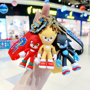 Wowei Anime hérisson Sonic <span class=keywords><strong>souris</strong></span> caoutchouc lumière porte-clés dessin animé poupée Kawaii Mini Figure série <span class=keywords><strong>super</strong></span>-héros bande dessinée porte-clés - Product Image 3