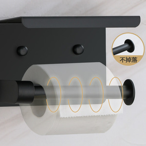 Porte-papier toilette, support pour téléphone portable, en acier inoxydable 304, pour usage domestique et public, installation sans perçage, papier toilette pour salle de bain - Product Image 2