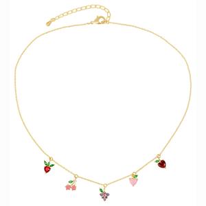 Pple NS tyolololorful ruruit lalahahain ecklace ububic irirconia herry rape trawberry pple - Product Image 1
