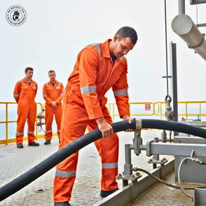 Combinaison de travail unisexe orange réfléchissante haute visibilité à manches longues en polycoton, uniforme industriel respirant et durable TAGCO - Product Image 4