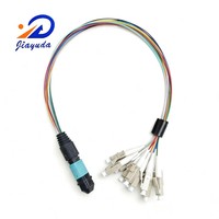 Cable de conversión MPO a LC Simplex de 12 fibras OM3 10G 40G de grado operador con arnés de distribución codificado por colores para concentrador de distribución