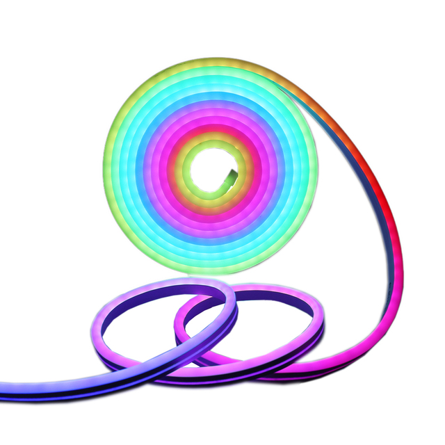 12V RGB IC LED Neon Strip Light RGB Addressable Dream Colors LED Neon Strip for Pool Lighting Works with Blue Tooth Smart App