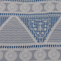Tissu en dentelle rayée teinte en fil brodé 3D, doux, respirant, textile tridimensionnel pour vêtements