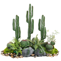 Grand cactus sans épine en pot simulation cactus aménagement paysager désert tropical plante verte décoration ornements
