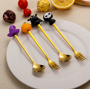 Juego de Cubiertos de Acero Inoxidable con Diseño de Calabaza y Fantasma para Halloween, Cuchara y Tenedor de Dibujos Animados, Vajilla para Fiestas, Venta al por Mayor - Product Image 4
