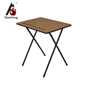 Folding Exam Desk School Student Study Table Portable Space Saving Design MDF Panel and Metal Frame for Classroom Test Room Use