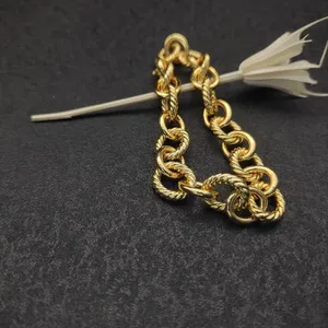 Pulsera de Cadena de Cuerda de Acero Inoxidable Chapada en Oro Personalizada, Pulsera Trenzada Geométrica Lista para Usar, Joyería Unisex, Pulsera de Moda - Product Image 3