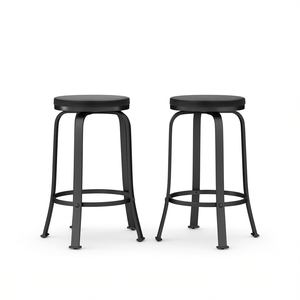 Set di 2 sgabelli da bar con struttura in metallo, design moderno e minimalista, mobili da bar resistenti per la casa - Product Image 1