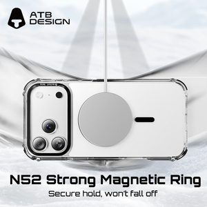 Fundas Transparentes de Lujo ATB de TPU+PC para Celulares con Anillo Magnético Metálico, Carga Inalámbrica para <span class=keywords><strong>iPhone</strong></span> 18 17 16 Pro Max - Product Image 5