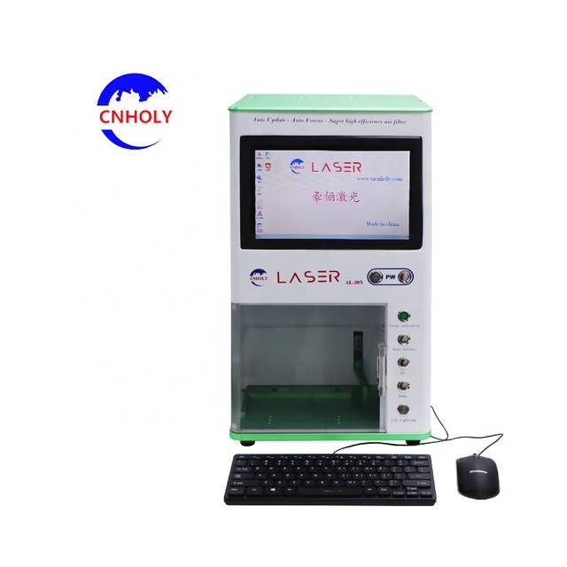 BAIJIN AL-20X 20W Automatic Fiber Laser Mobile Phone Back Cover Glass Screen Marking Engrave Machine Supports AI/DWG/DST/BMP
