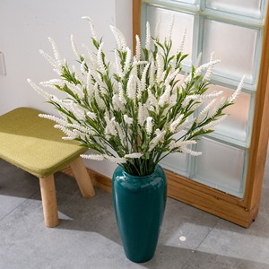 Fleur artificielle réaliste en plastique blanc, 15 têtes, type fougère, pour décoration de mariage et artisanat d'intérieur, style shakspérian - Product Image 1