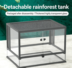 Terrario Plegable <span class=keywords><strong>de</strong></span> Vidrio Reforzado <span class=keywords><strong>de</strong></span> 35.5*18*18 Pulgadas y 49 Galones para Tortuga, Gecko, Lagarto, Rana con Cuernos - Product Image 1