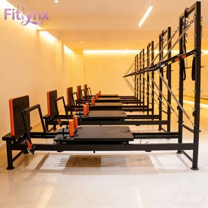 Fitlynx Durable V5 Pilates Reformer Half Trapeze <span class=keywords><strong>360</strong></span> Cama de núcleo giratorio sin límites Estudio comercial Aluminio negro con torre - Product Image 1