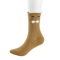 Chaussettes personnalisées à faible MOQ, 3D, pour femmes, motif chat amusant, 5 couleurs, mignonnes, pour l'intérieur
