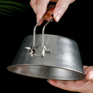 Tazón Plegable de Acero Inoxidable con Asa para Colgar, Utensilio de Cocina para Acampar al Aire Libre, 0.5 kg, Ecológico - Product Image 1