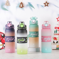 Bouteille d'eau portable en plastique colorée de 1000 ml pour étudiants, enfants, sport et gym