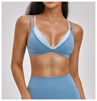 Soutien-gorge de yoga color block effet seconde peau pour femme 2026, soutien-gorge de sport à maintien dorsal pour activités de plein air et fitness décontracté