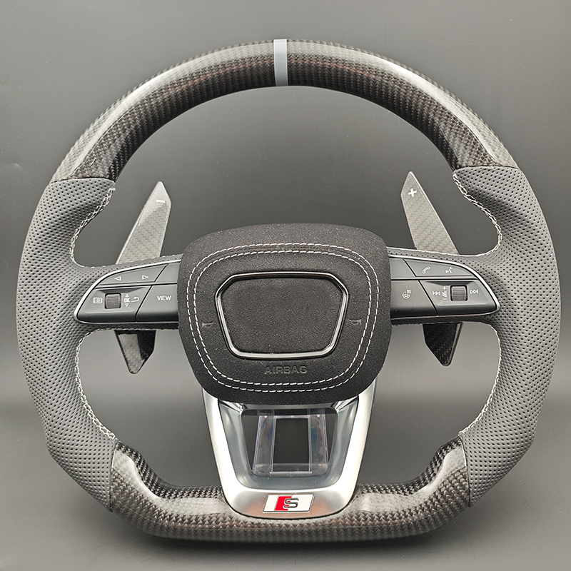 Half Perforated Leather+Carbon+White Strip