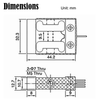 PLC514 Célula de Carga Micro Tipo S Personalizada de Aleación de Aluminio de 1lb, 2lb, 10lb, 20lb con Precisión del 0.05% y Montaje Roscado