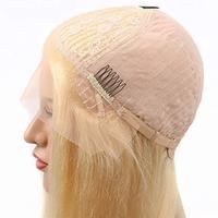 Perruque suisse Lace Frontal Wig en vrai vison, perruque péruvienne, cheveux naturels, vierges, Style Bob, coupe courte au carré 12 pouces, 1b 613, Blonde HD, 10 pouces
