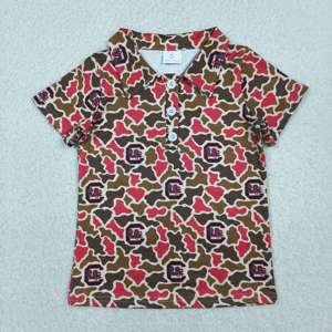 เสื้อโปโลแขนสั้นสำหรับเด็กผู้ชาย ลายทีมเบสบอล RTS Boutique Game Day สำหรับโรงเรียน มหาวิทยาลัย มาสคอต  ชุดคู่พ่อและลูก เสื้อผ้าเด็กสำหรับครอบครัว - Product Image 2