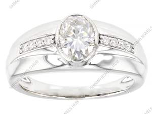 Anillo de Lujo para Hombre con Moissanita Ovalada de 1.40 Quilates, Plata de Ley 925, Anillo de Compromiso y Boda, Plateado para Fiestas - Product Image 4