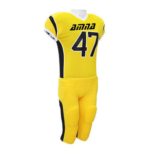 Kit de fútbol americano de Color amarillo, ropa deportiva, uniforme de fútbol americano con cuello en V - Product Image 1
