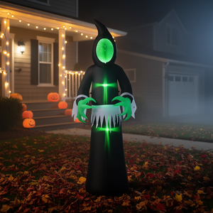 Halloween <b>Inflatable</b> Witch Outdoor Yard Decoration PVC Light Up 8 Ft Tall Decor For Holiday Party - Product Image 2